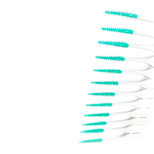 Groene draagbare doos interdentale borstel